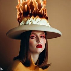 bing image creatorで出た「hat inspired by crème brûlée」