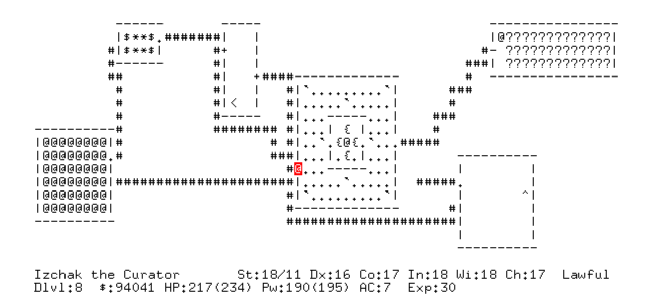 A graphic image of Nethack