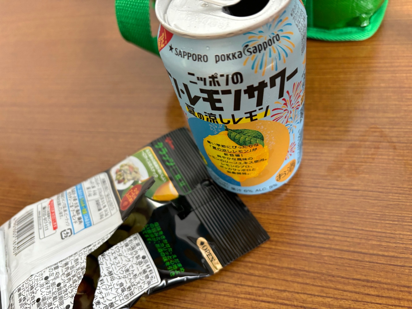 民宿では缶チューハイという感じがする　枝豆のクラッツ好き