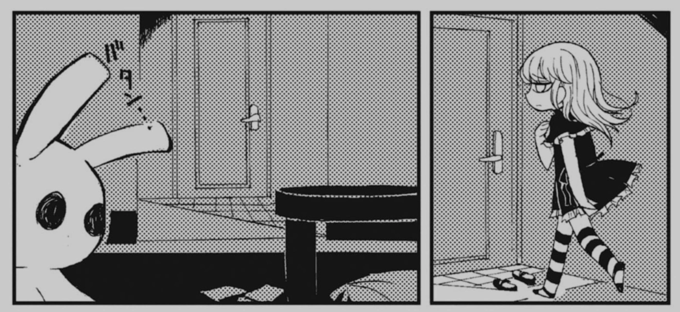 模造クリスタル スペクトラルウィザードより 部屋を後にするスペクトラと、置いていかれたぬいぐるみ