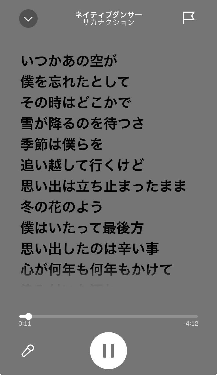 ネイティブダンサーのこの歌詞が、すごく心に響いた