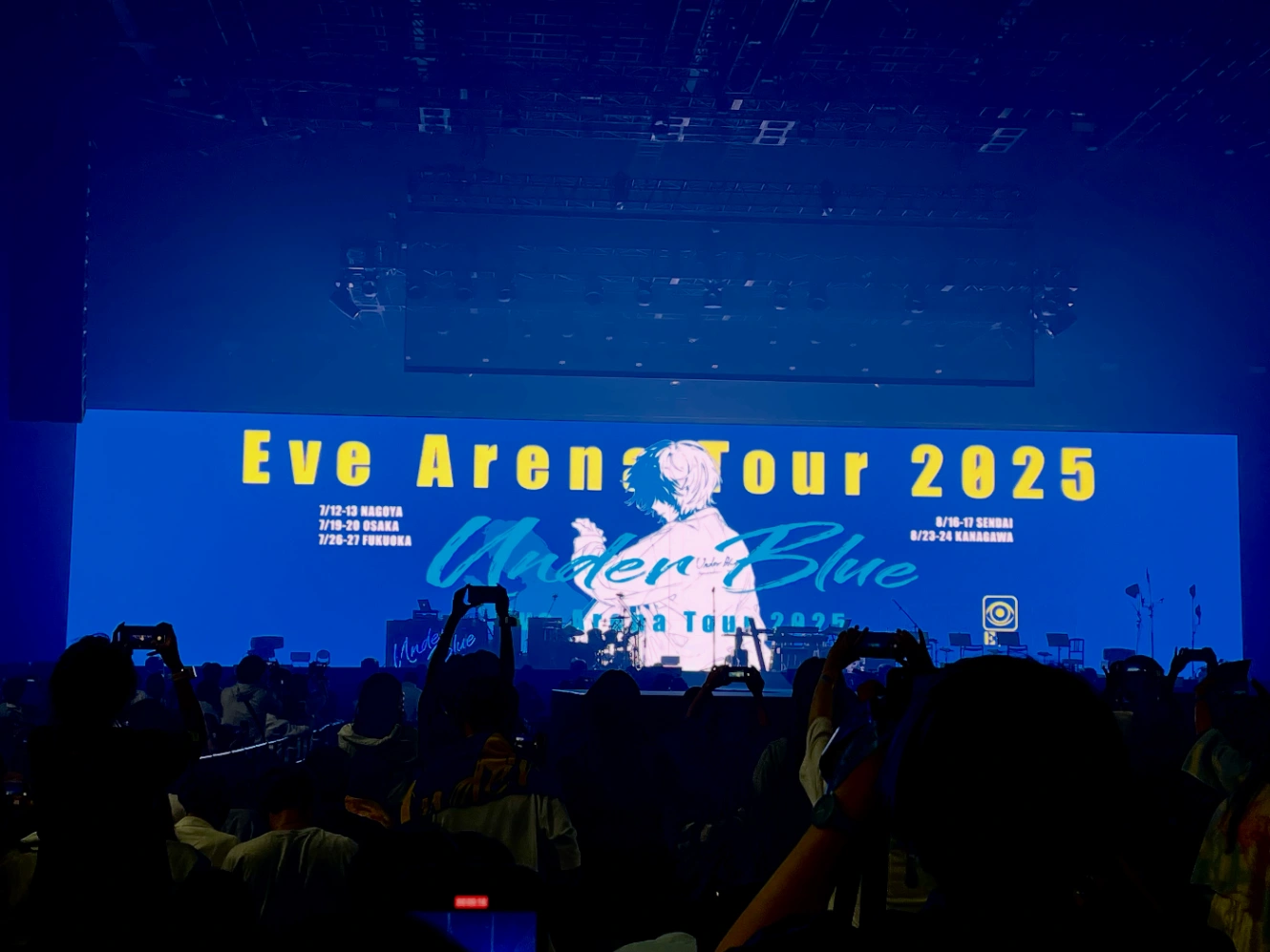 Eve Arena Tour 2025と書かれたスクリーン