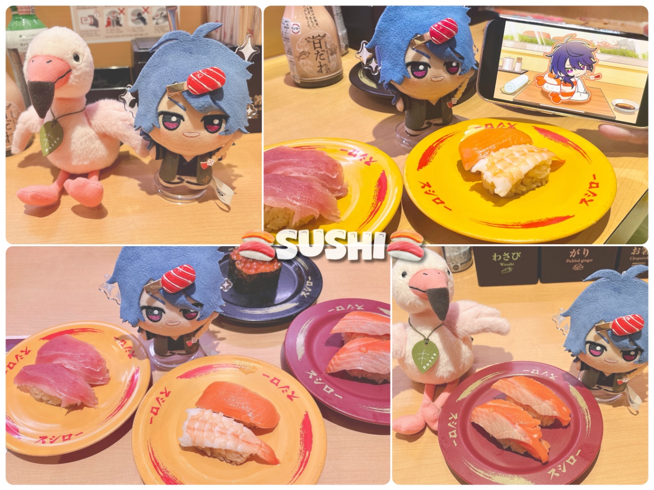 お寿司と帝統くんぬいとお寿司になった帝統くんのカードイラストの写真