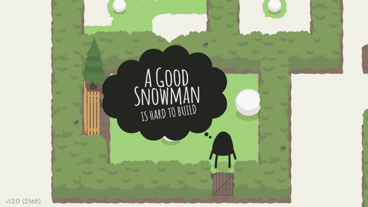 A Good Snowman is Hard to Buildというゲームのスクリーンショット。黒い化け物が佇んでいる。