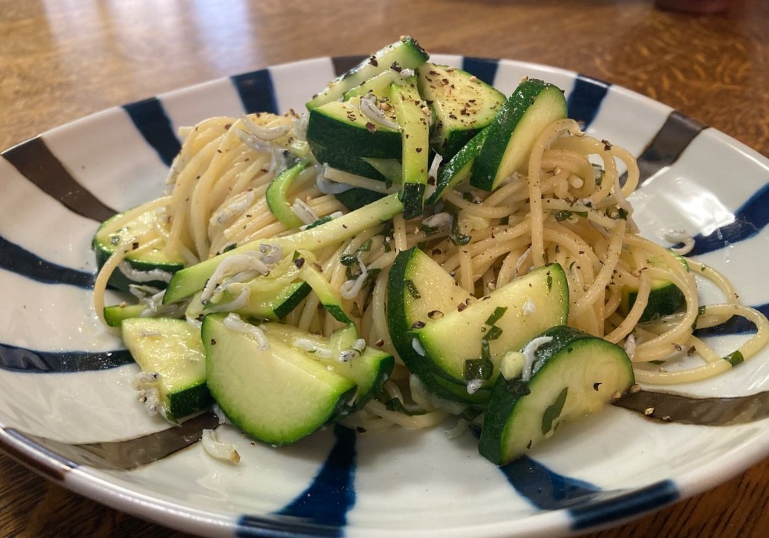 しらすとズッキーニと大葉のパスタ