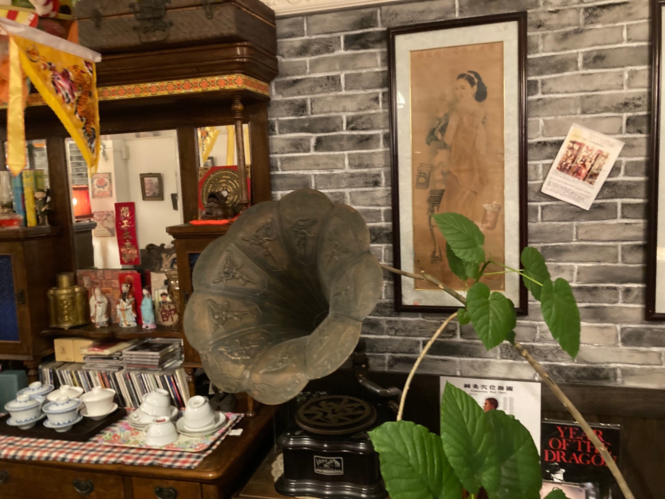 絵画、植物、レコード、ティーセット、人形など。