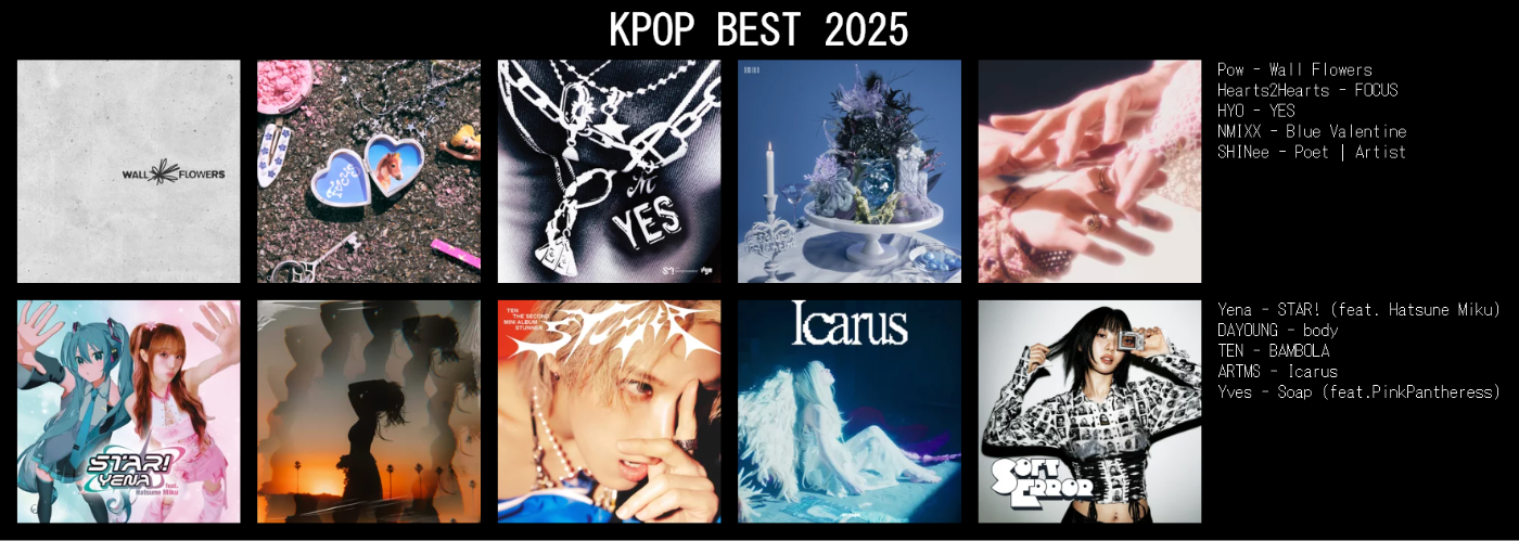 ここまで紹介してきたKPOPベストのまとめ画像