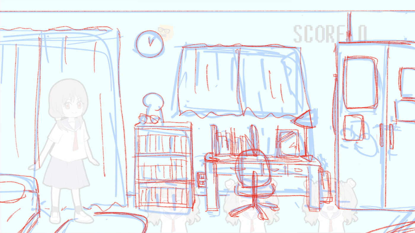 背景の下書き