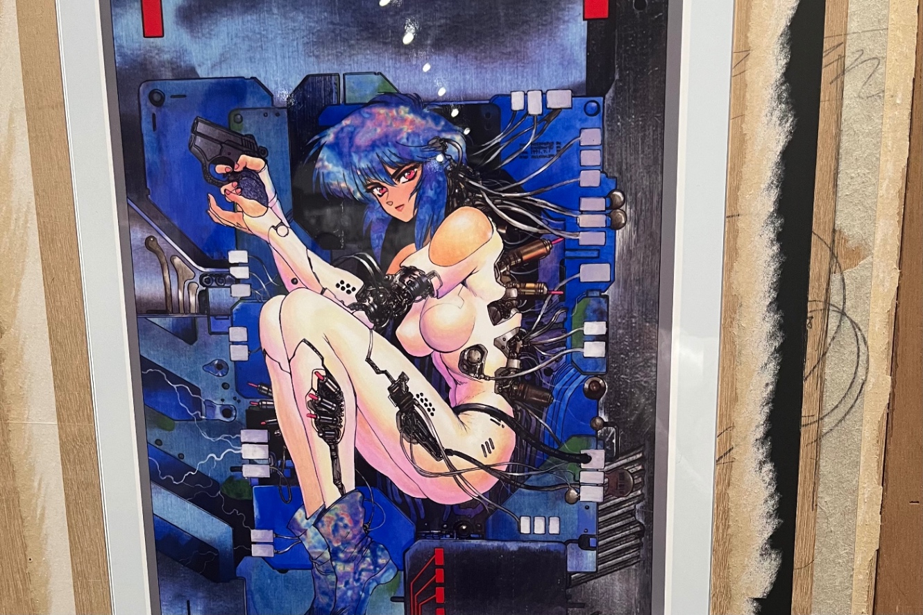 原画展で見た攻殻機動隊一巻のカラーイラスト写真